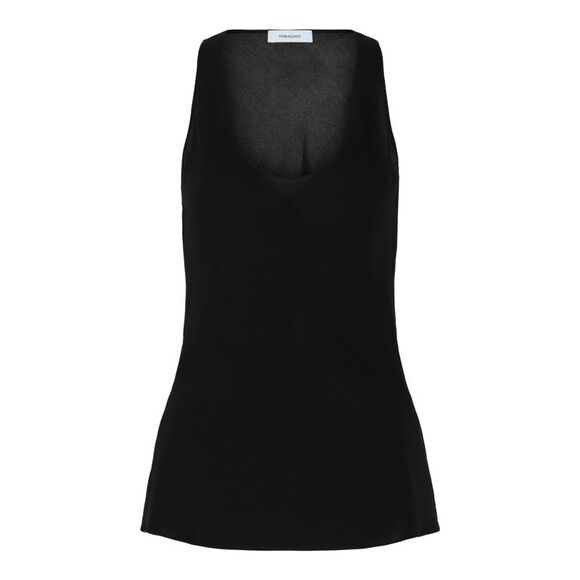 Ferragamo Silk Tank Top Black Womens